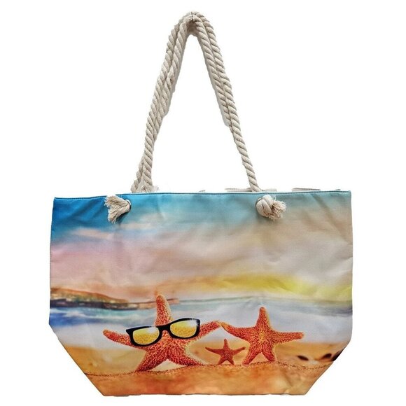 Beach Bag Women Large Beach Pool Tote Bag, Waterproof Rope Handles Zipper - Picture 1 of 6